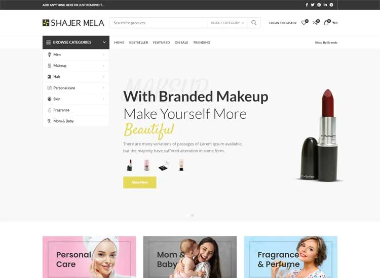 Ecommerce website developement for Shajer mela